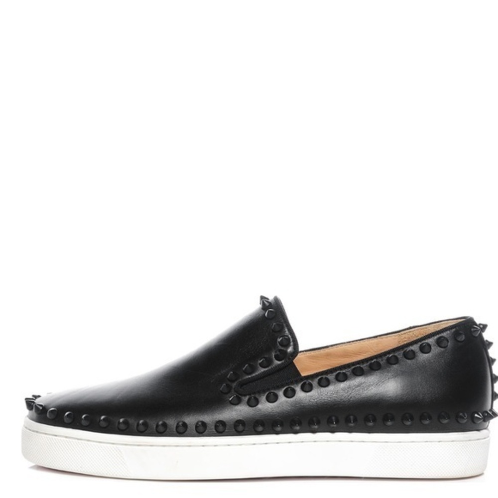 Christian Louboutin Black Studded Loafers
